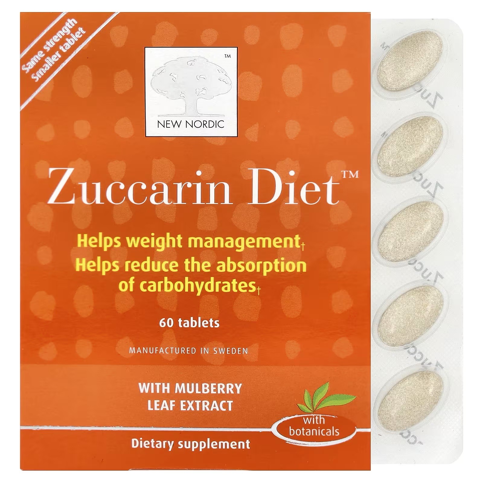 New Nordic US Inc Zuccarin Diet 60 Tablets Dairy-Free, Gluten-Free Shipped Free!