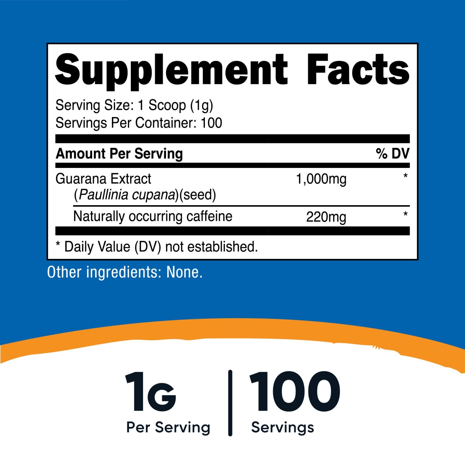 Nutricost Guarana Powder 100 Grams – Gluten Free & Non-GMO