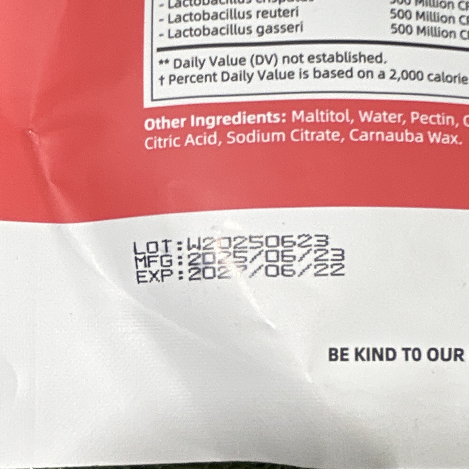 vivonu Women’s Probiotic Gummies Cranberry Vegan Non-GMO Gluten-Free No Sugar 60