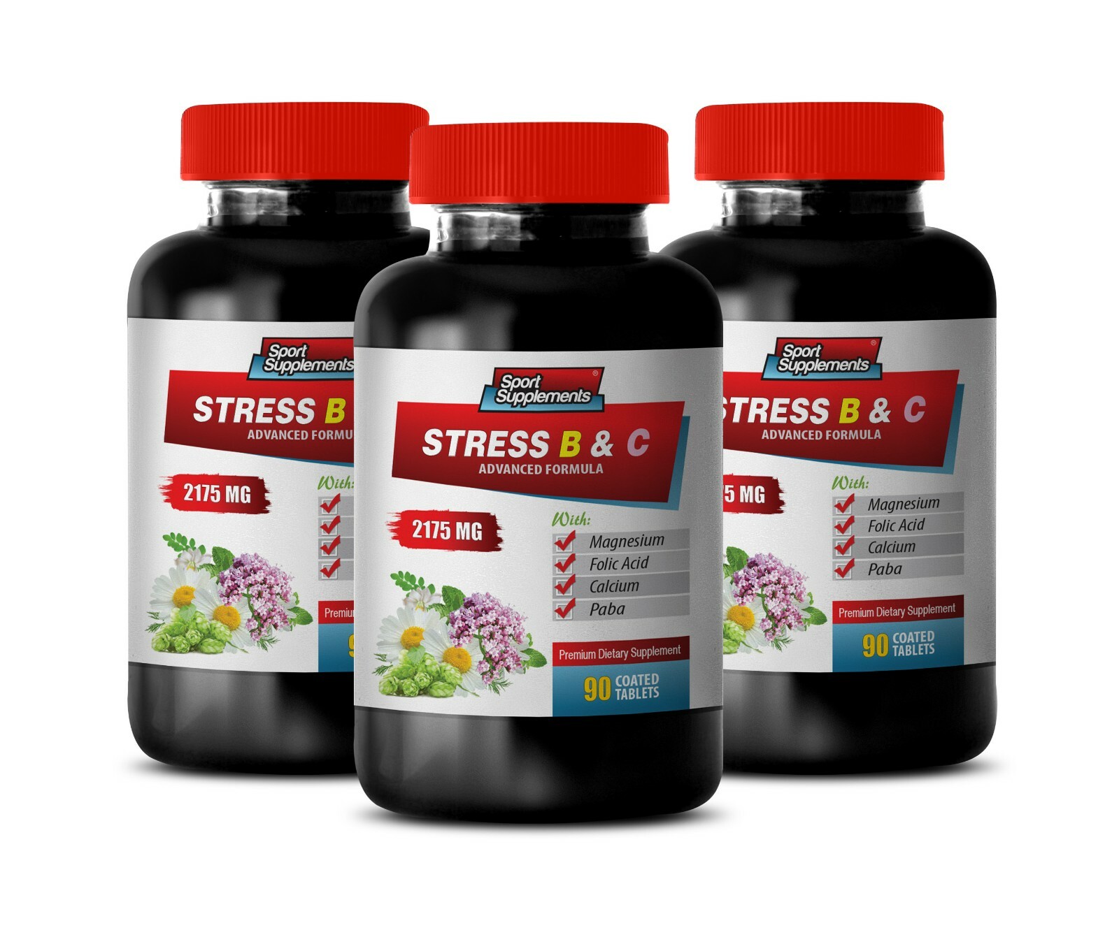 mood enhancement for unisex STRESS B & C – immune support multivitamin 3 BOTTLE