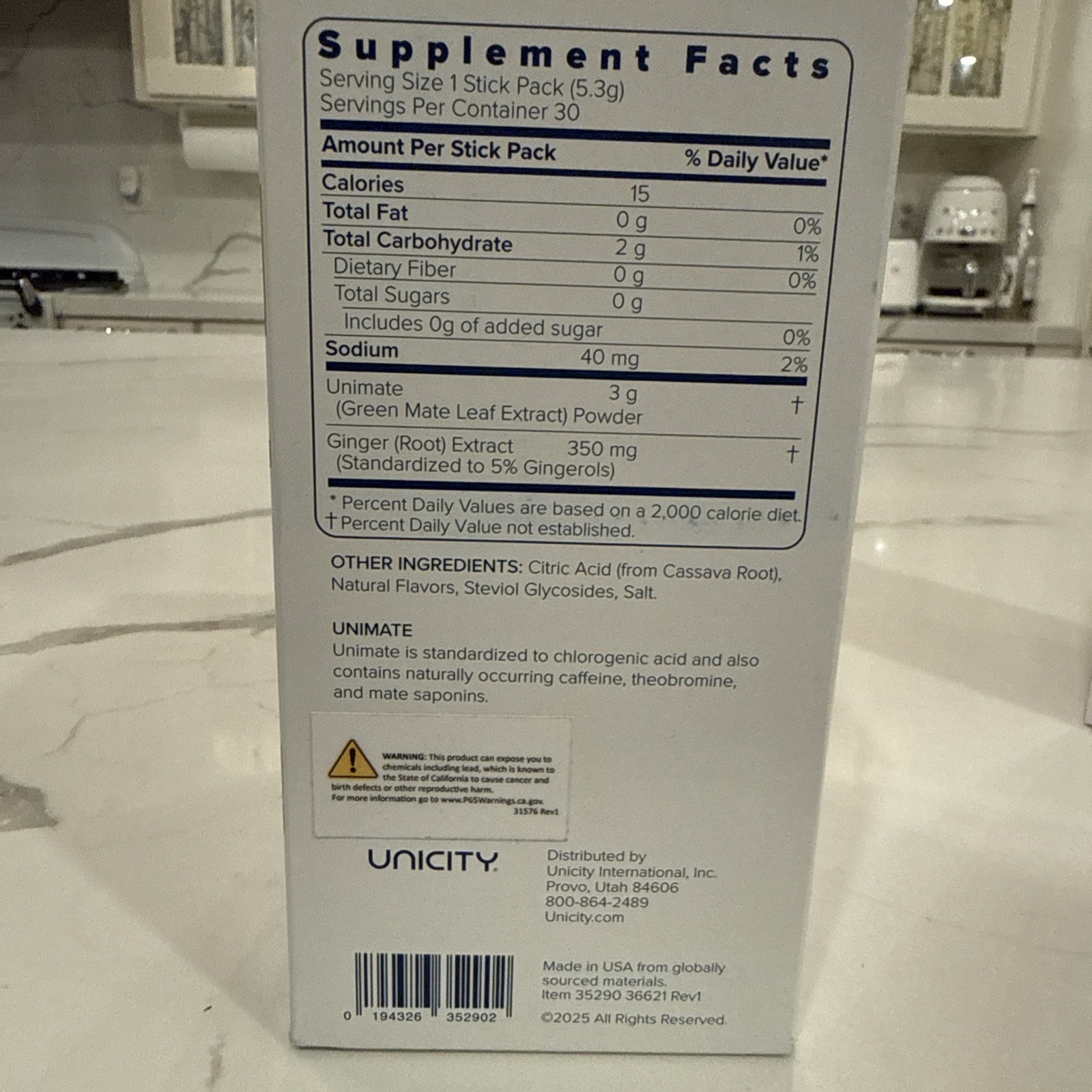 Unicity Unimate Lemon Flavor Supplement – Pack of 30 – New – Free Shipping