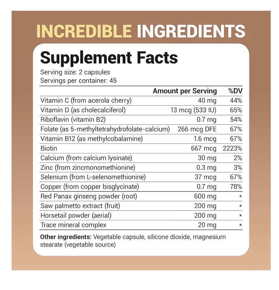 Dr. Berg Hair Formula All-in-One Vitamins for Hair Skin Nails 90 Capsules