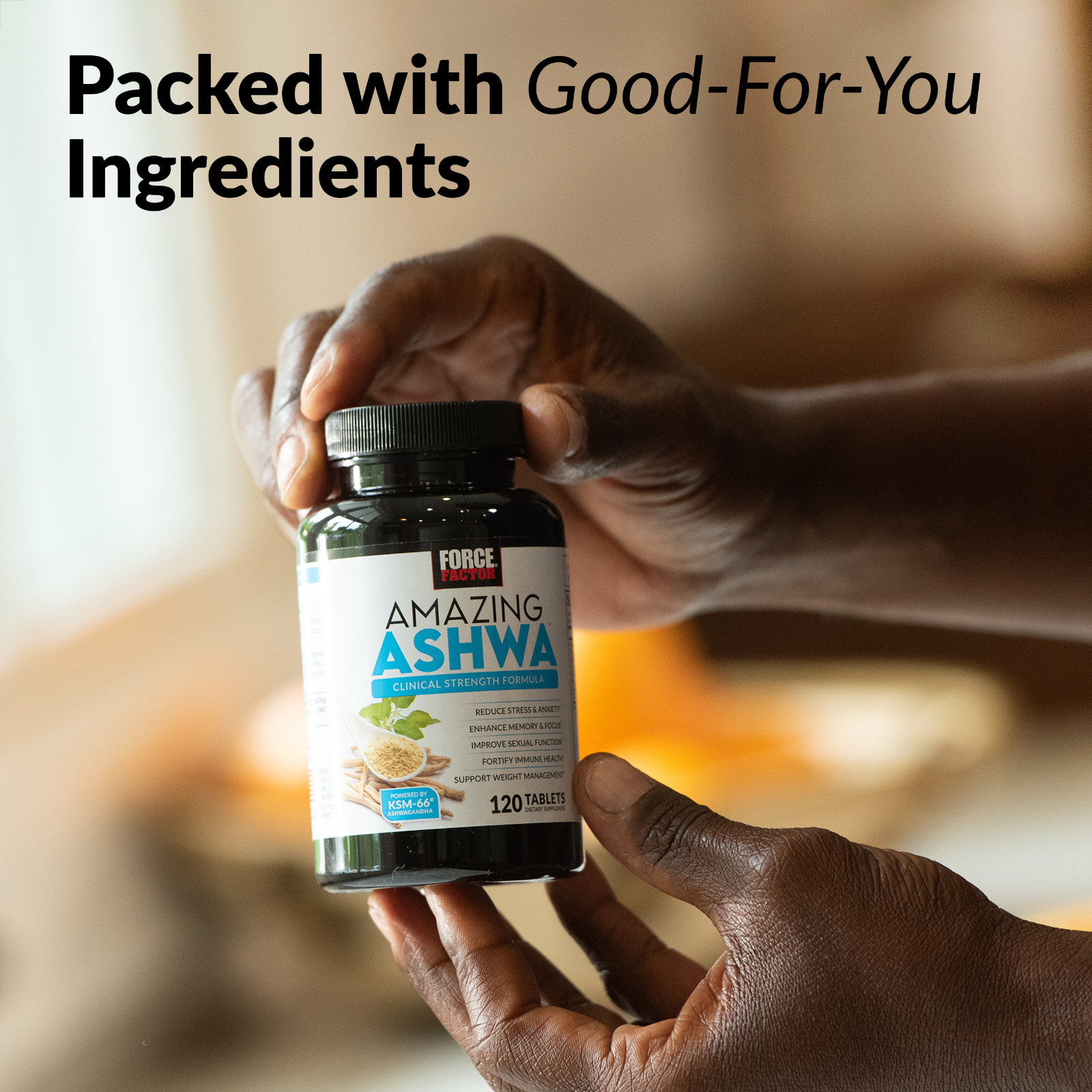 Force Factor Amazing Ashwa Tablets Ashwagandha Supplement for Stress & Anxiety