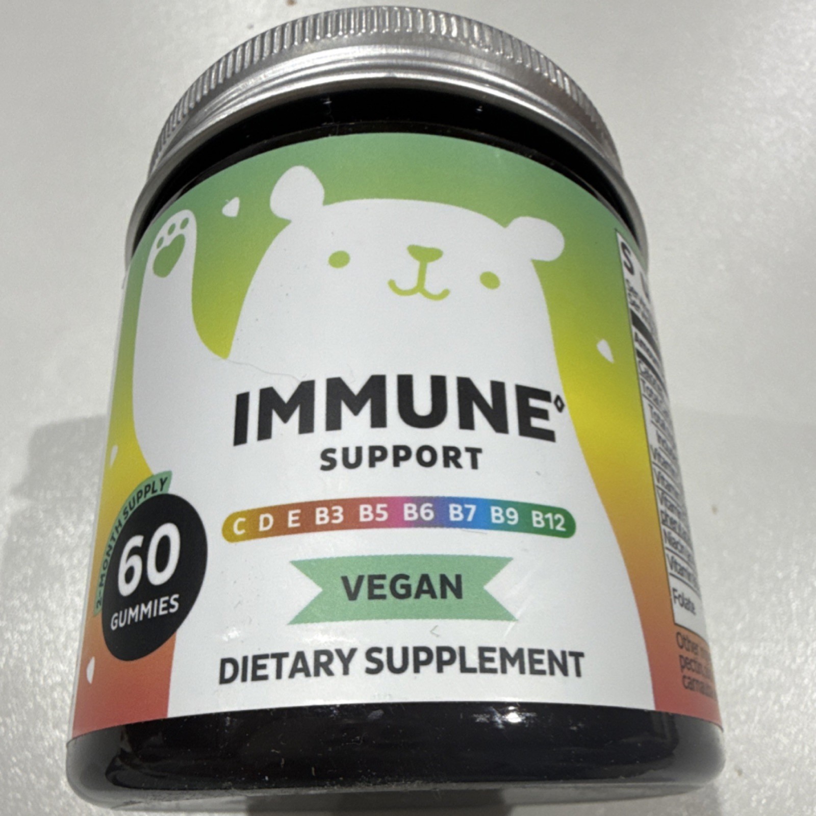 Vitamin C D E B3 B5 Vegan Gummies Immune Support Supplement 60 Count