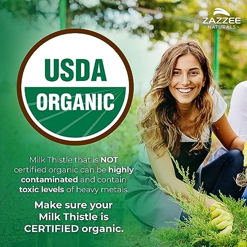Zazzee Organic Milk Thistle 30:1 Extract 80% Silymarin