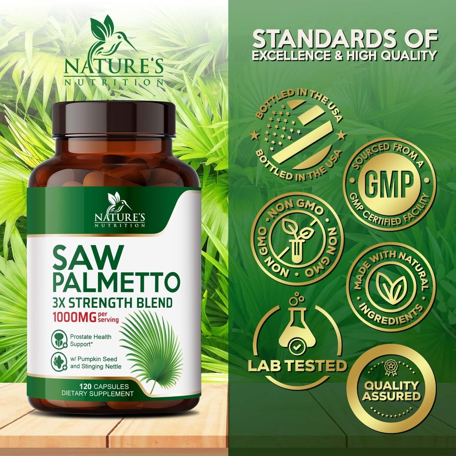 Saw Palmetto for Men – Prostate Health Supplement – 120 Capsules