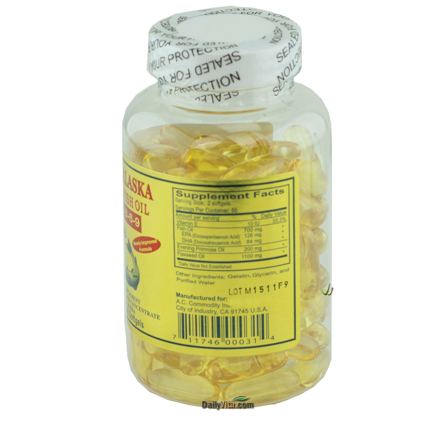 2 x Gold Vitamin Golden Alaska Deep Sea Fish Oil Omega 3 6 9 1000 mg 100 SG