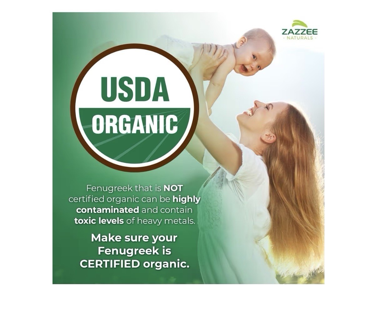 Zazzee Fenugreek Extra Strength Healthy Lactation Overall Health Wellbeing 120ca