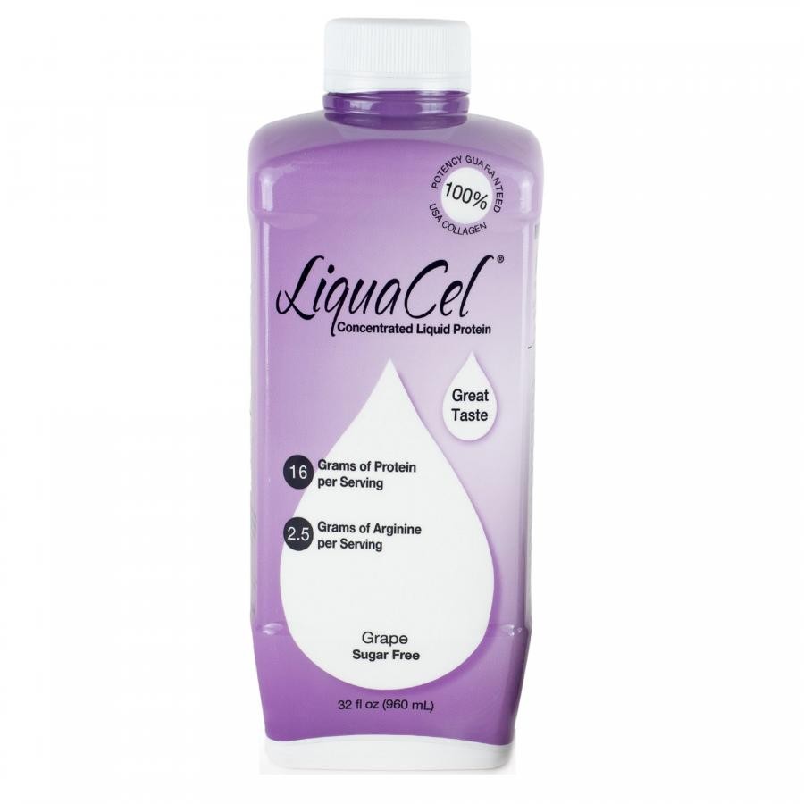 LiquaCel Concentrated Liquid Protein Grape 32oz Bottle Ready to Use SugarFree 6