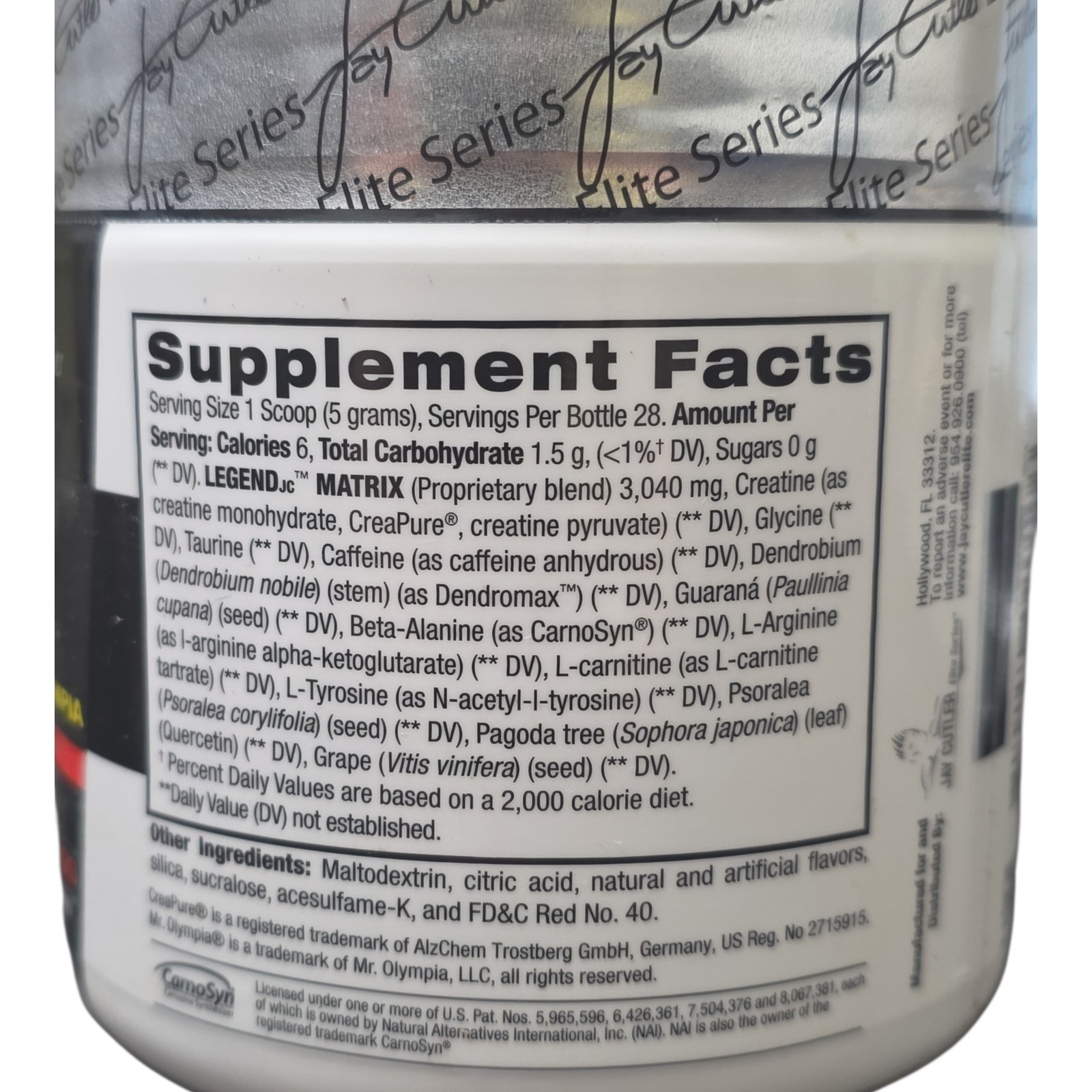 Jay Cutle Elite Series Legend Pre-workout Fruit Punch 28 Servings