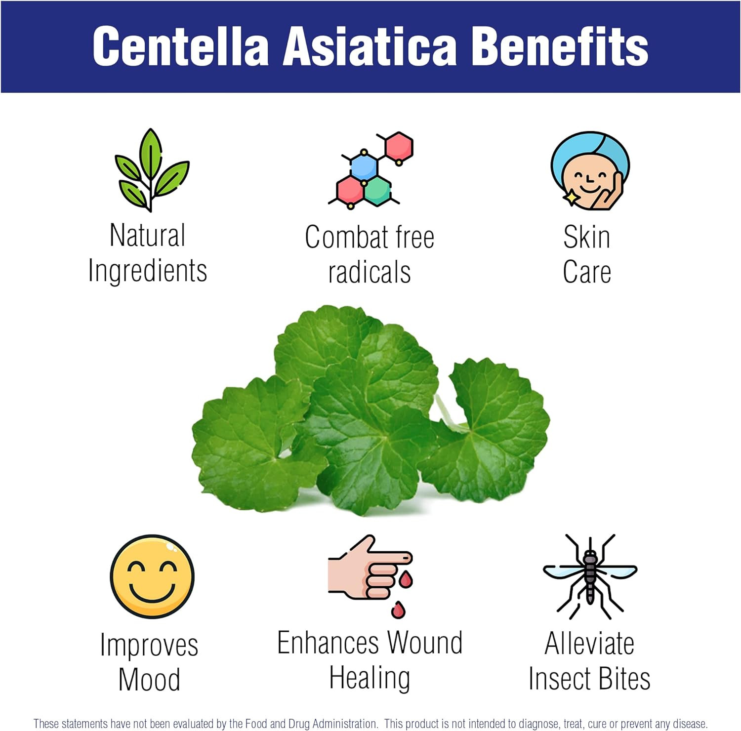 Centella Asiatica 500 mg 60 Capsules by Natural Systems – Gotu Kola Herb Moistur