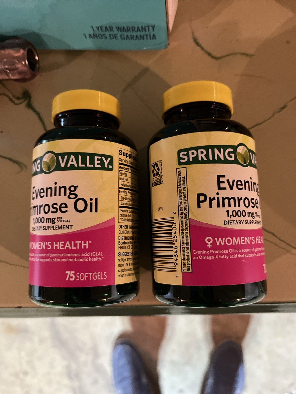 Two Spring Valley Women’s Health Evening Primrose Oil 1000mg 75 Softgels 11/27