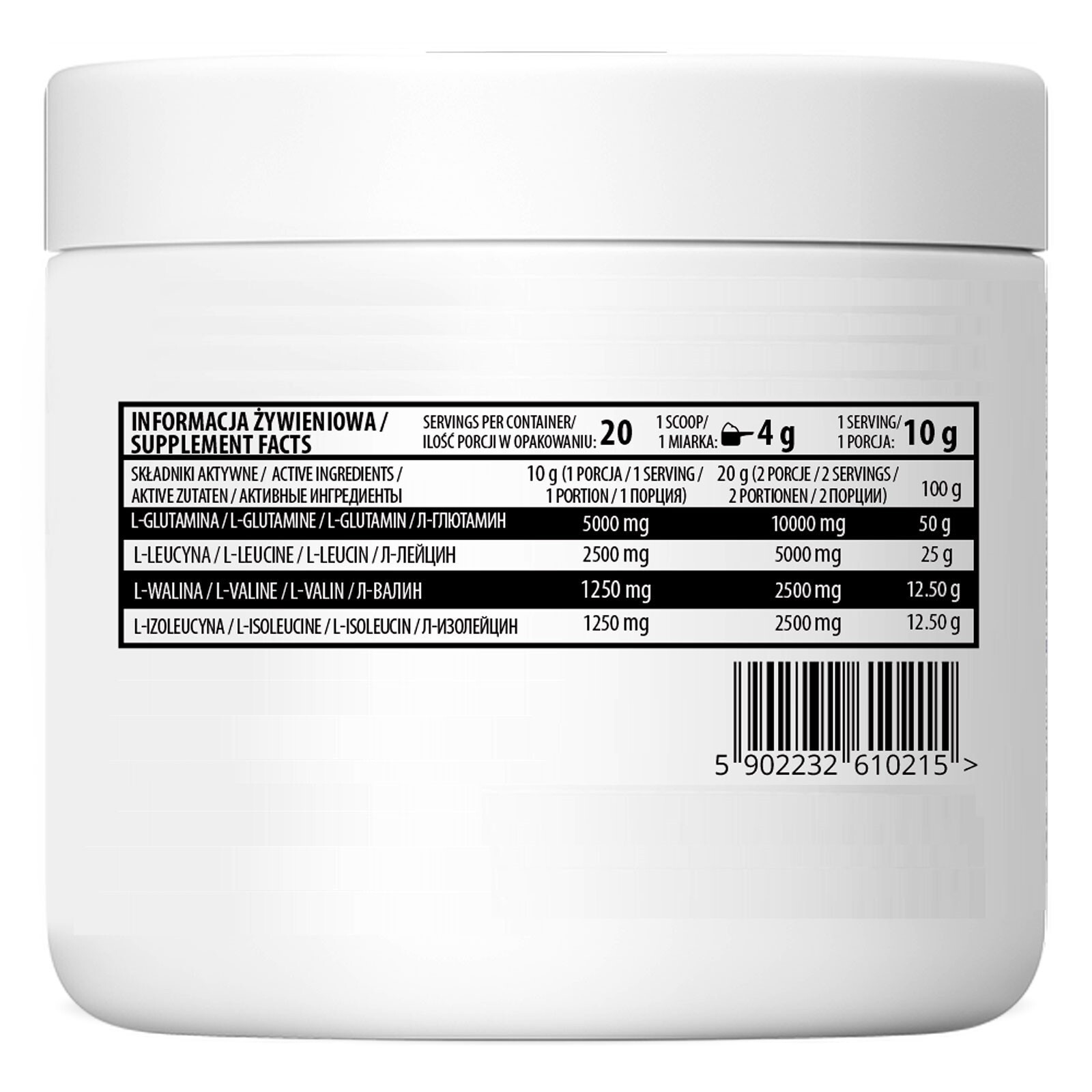 BCAA + GLUTAMINE 200g – Top anti-catabolic formula, no sugar, pure amino acids
