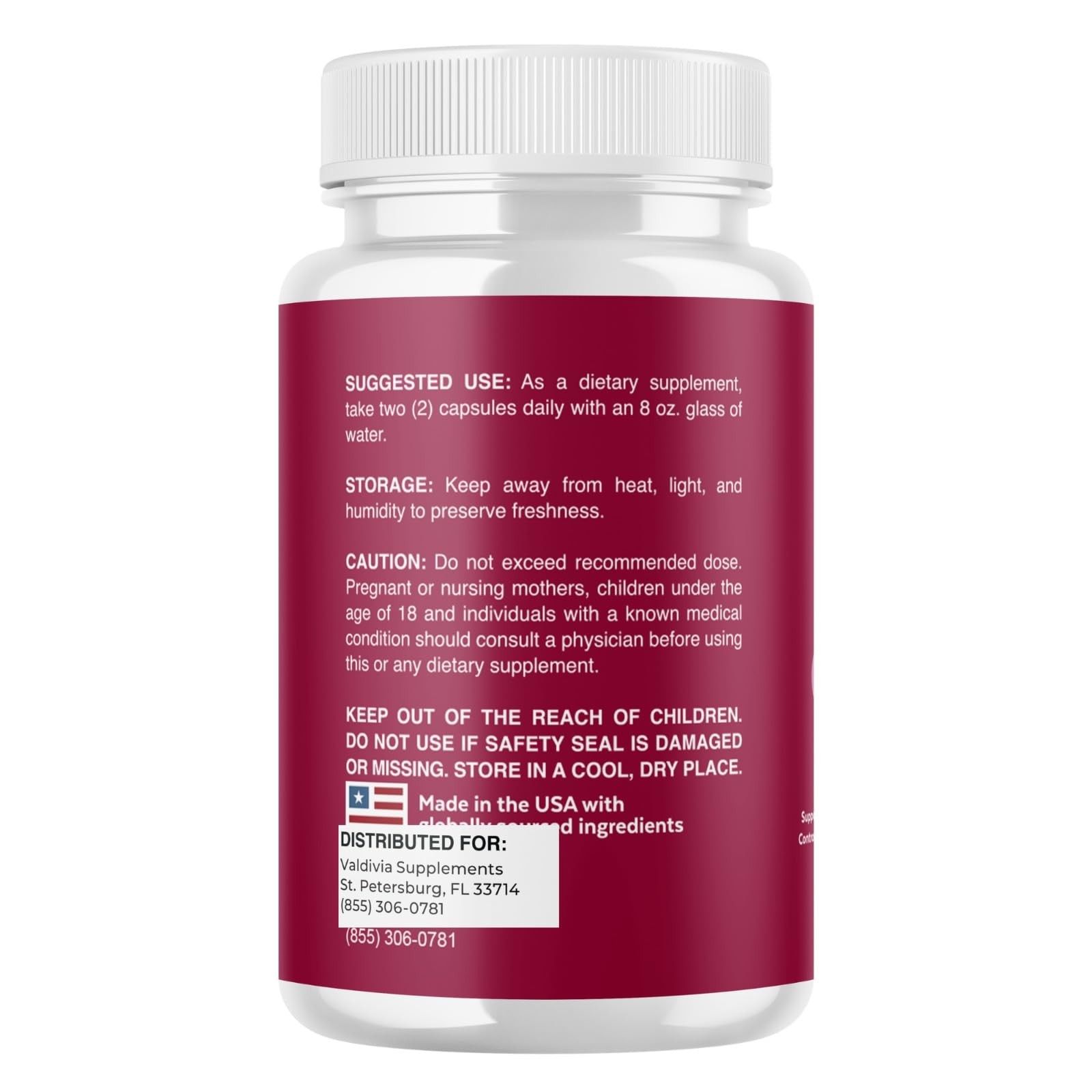 Valdivia (5 Pack) SlimPeak Capsules 300 Capsules 5 Pack Daily Made in USA