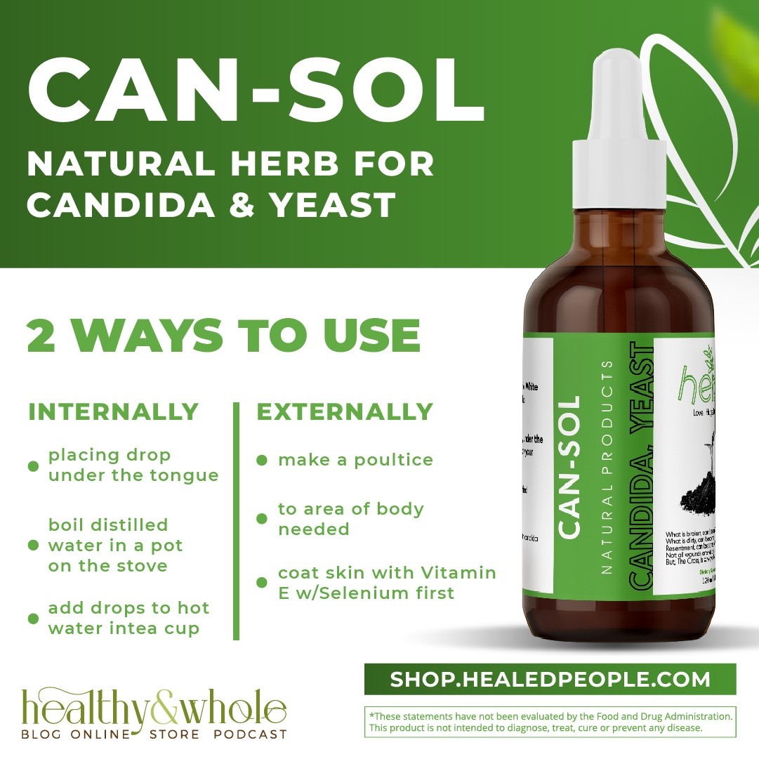 CAN-SOL 4 oz Liquid Natural Herbal Extract Supplement for Candida & Yeast