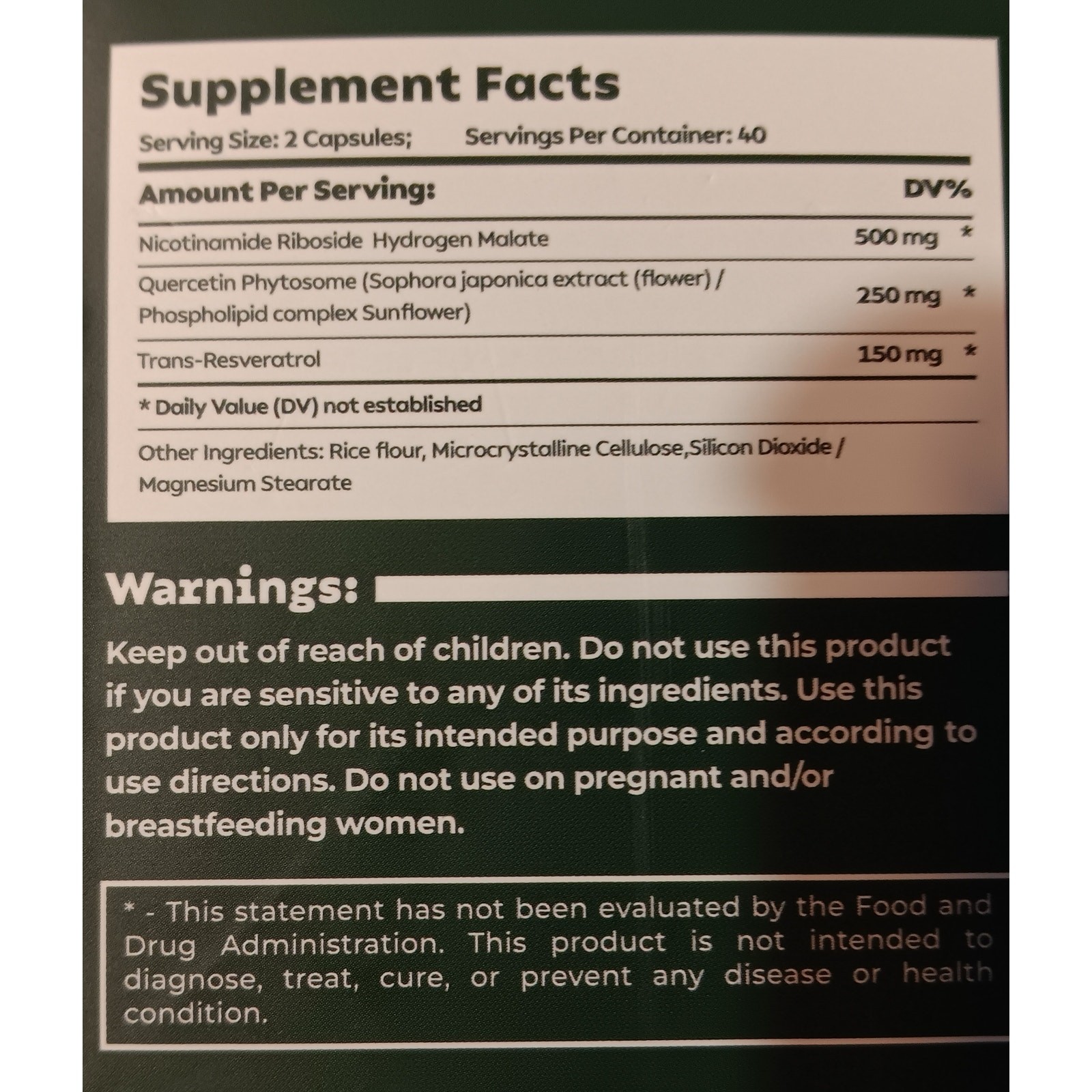 Reus Research NAD Nicotinamide Riboside Resveratrol 900mg Supplement 11/26 80 ct