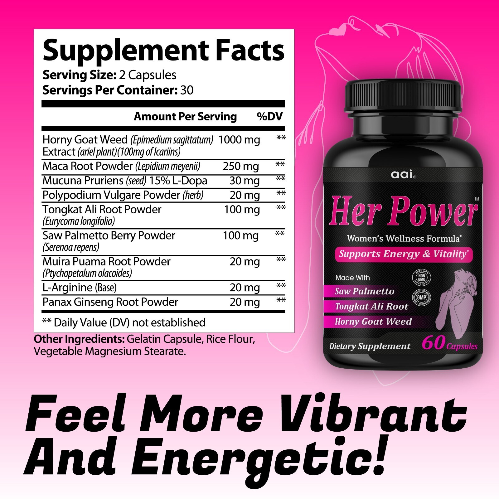 Pure Romance Women Performance Booster Pills, Energy Booster