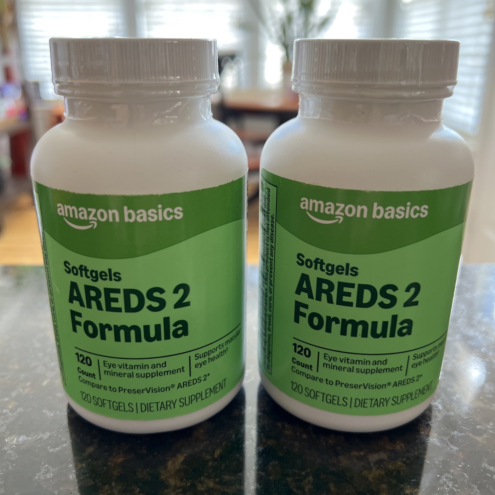 2 Amazon Basics Eye Vitamin and Mineral Supplement AREDS 2 Formula (120 Ct Each)