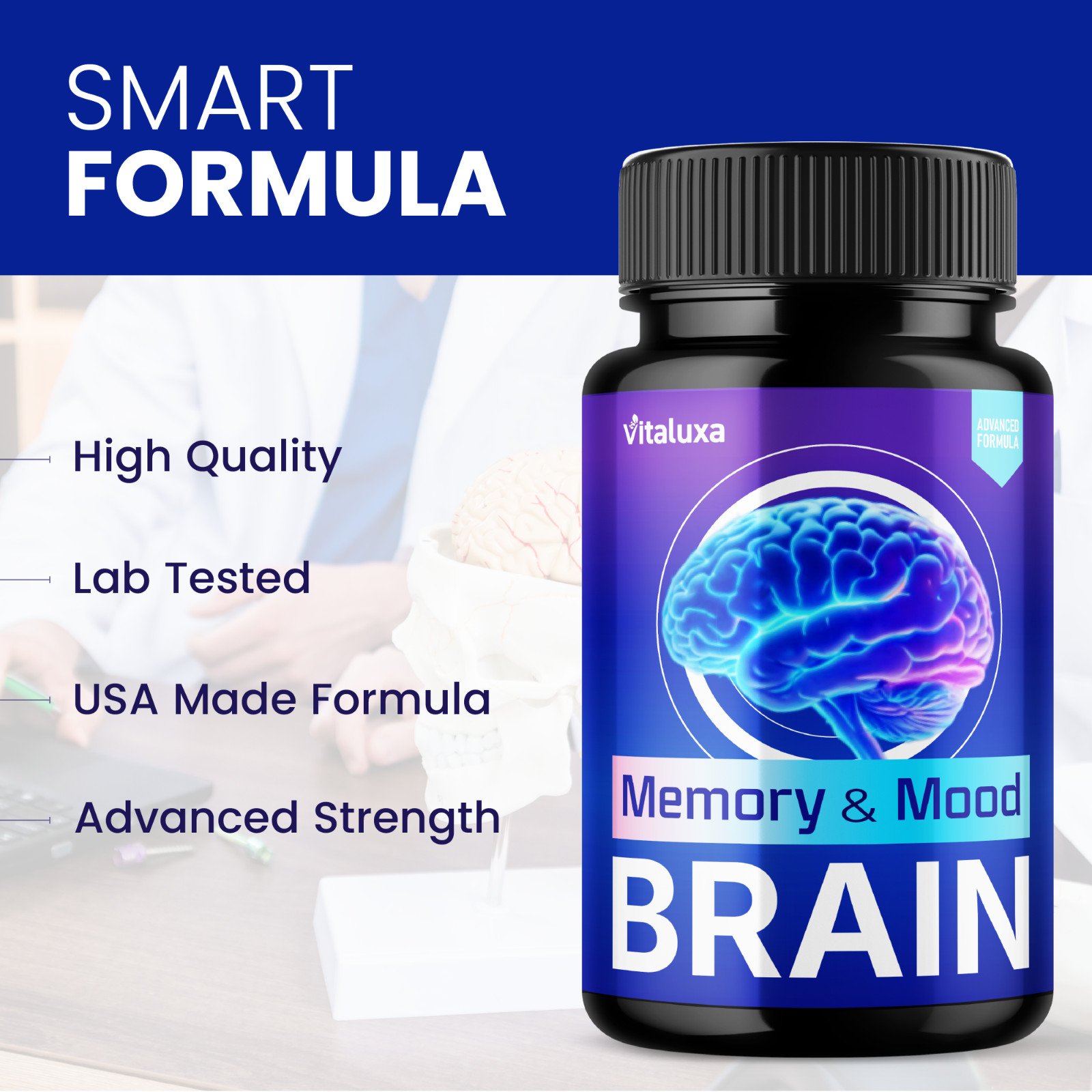(2 Pack) Memory and Mood Brain, Double Clean Neuropatia Formula (120 Capsules)
