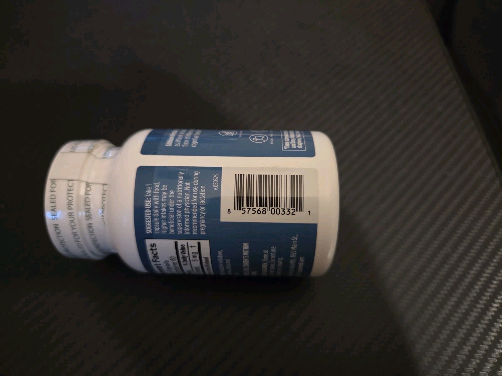 NEW & SEALED – Brain MD Lithium Orotate Cognitive Support (60) caps EXP. 05/2027