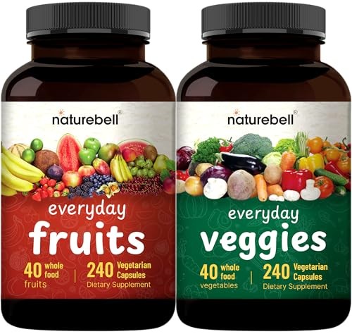 Fruit & Veggie Supplement – 480 Vegetarian Capsules | Natural 40 Whole Foods