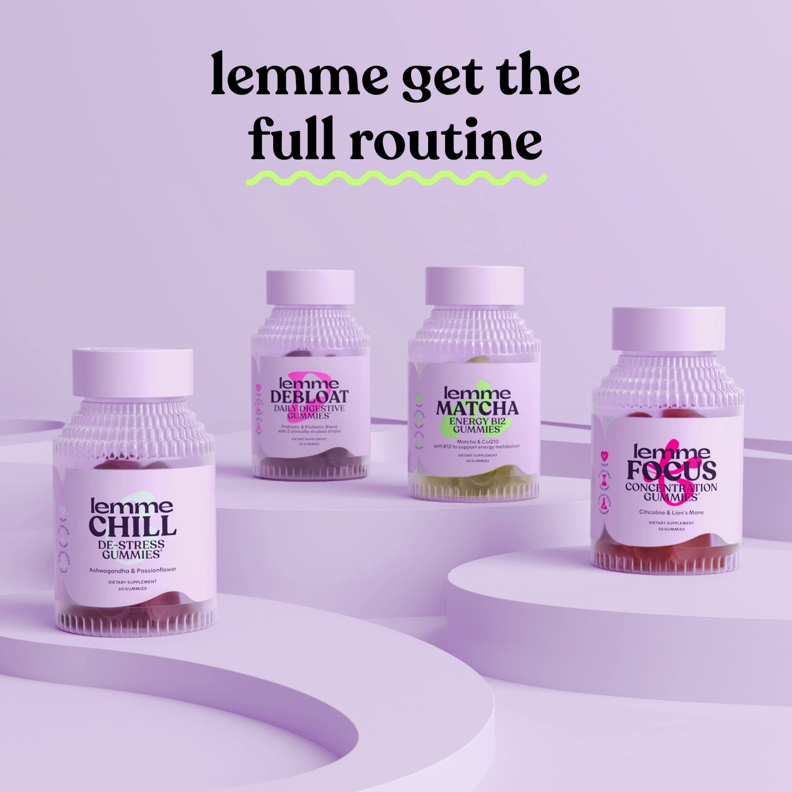 Lemme Sleep Gummies with Melatonin 5mg & Herbs – Berry Flavor, 60 Count