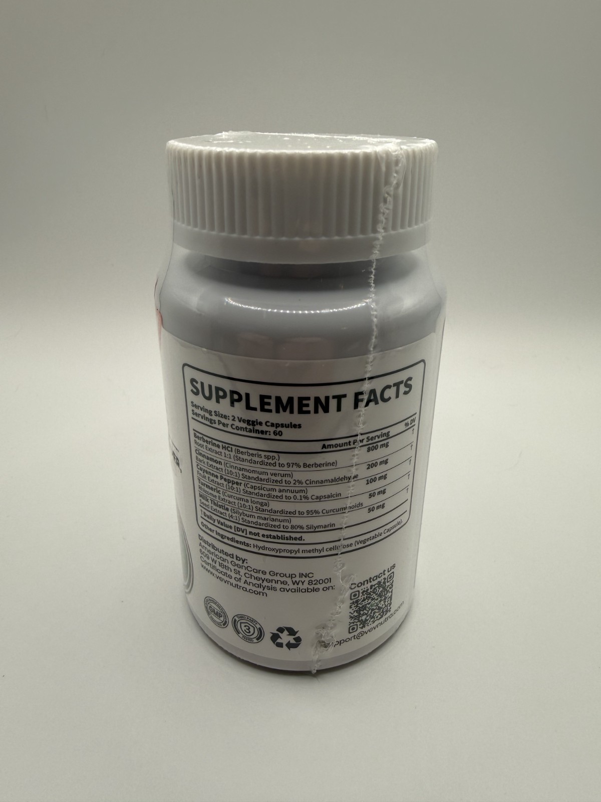 VEV All in 1 Berberine Cinnamon Dietary Supplement 120 Veg Capsules – Brand New