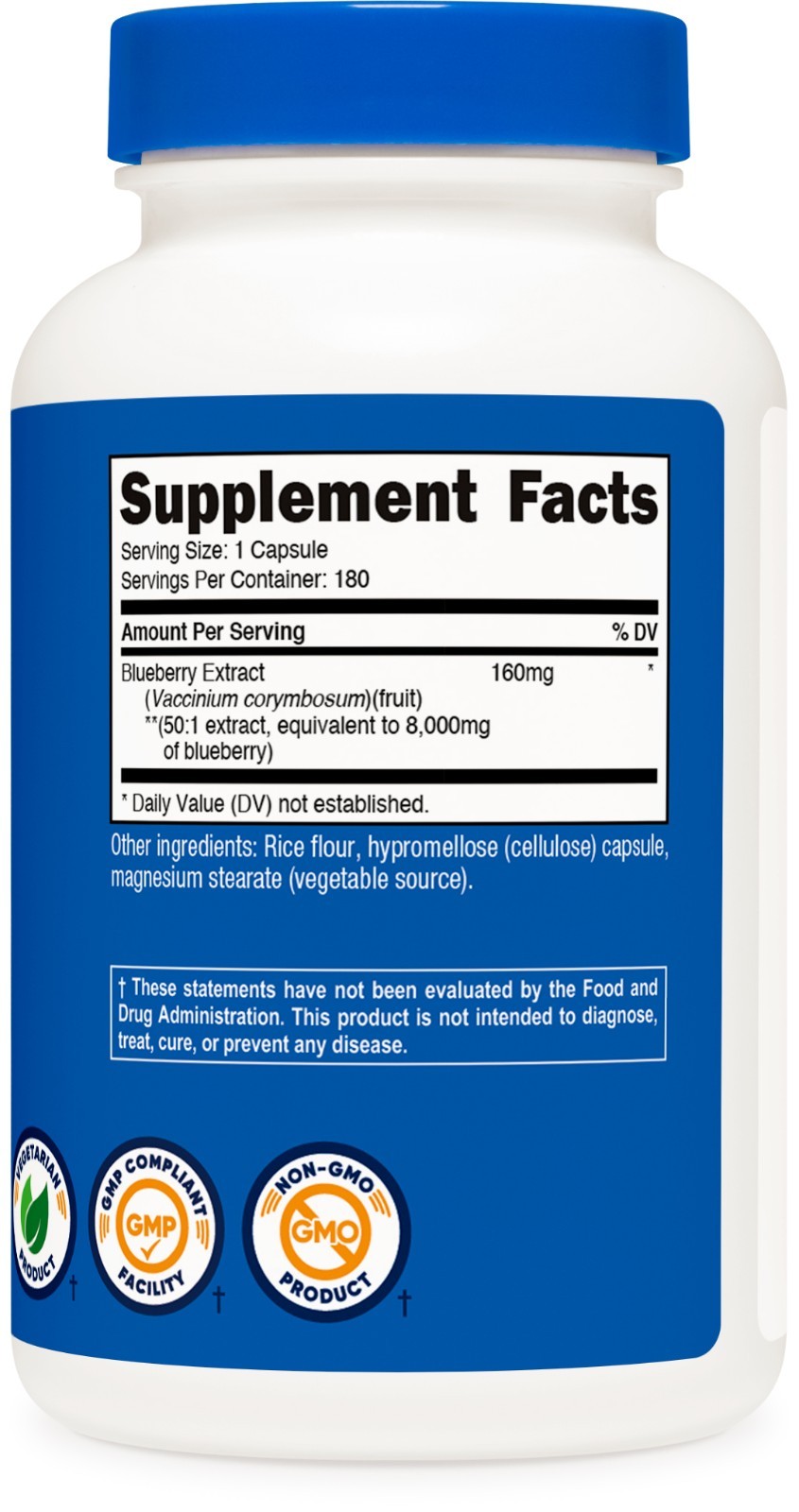Nutricost Blueberry Extract 8000mg Strength, from 160mg 50:1 Extract