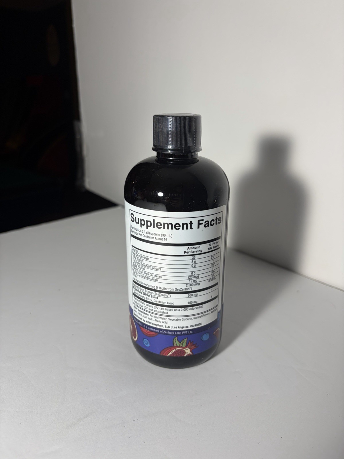 MaryRuth’s Daily Liquid Hair Formula Biotin Hair Support Blueberry Pom 16 fl oz