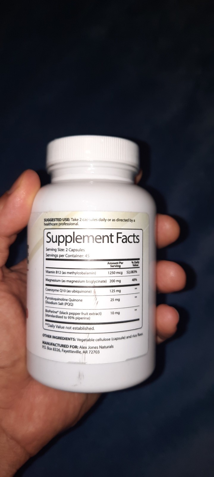 Alex Jones Natural Methyl Drive Mitochondrial Methylated Complex Info Wars- 90ct