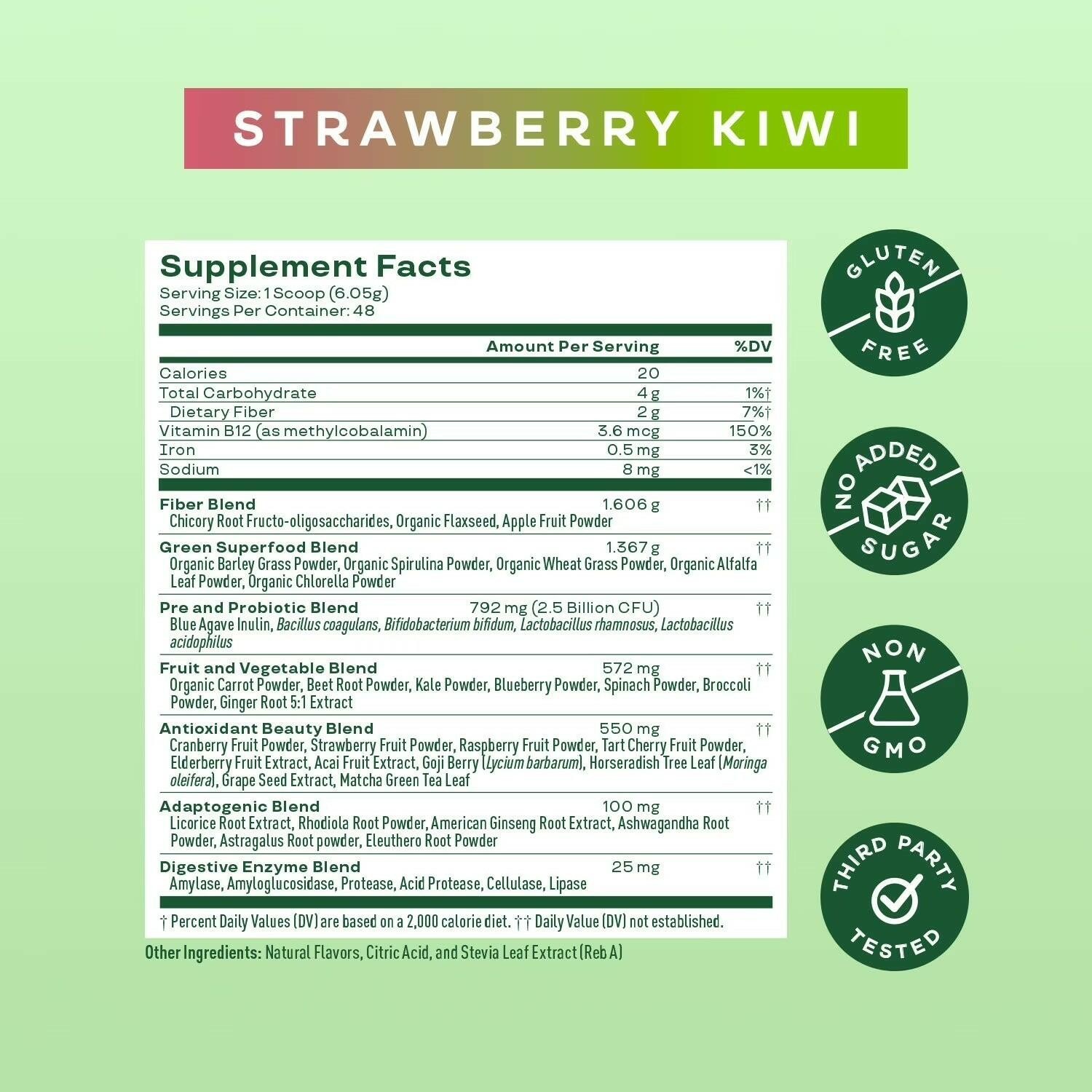 Bloom Greens & Superfoods Powder Strawberry Kiwi 48 Servings, EXP 09/26