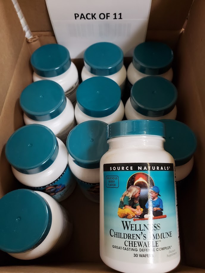 Source Naturals, Wellness Children’s Immune Chewable Wafer, 30 Wafers, 11-Bottle