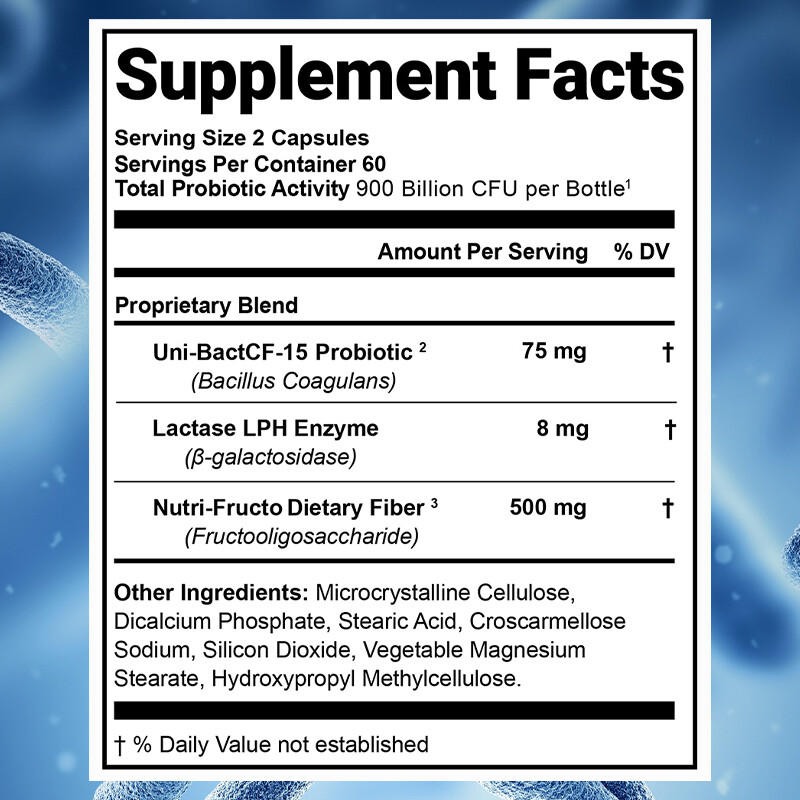 900 Billion Probiotic Protect Intestinal Health Lactobacillus Acidophilus 120 CT