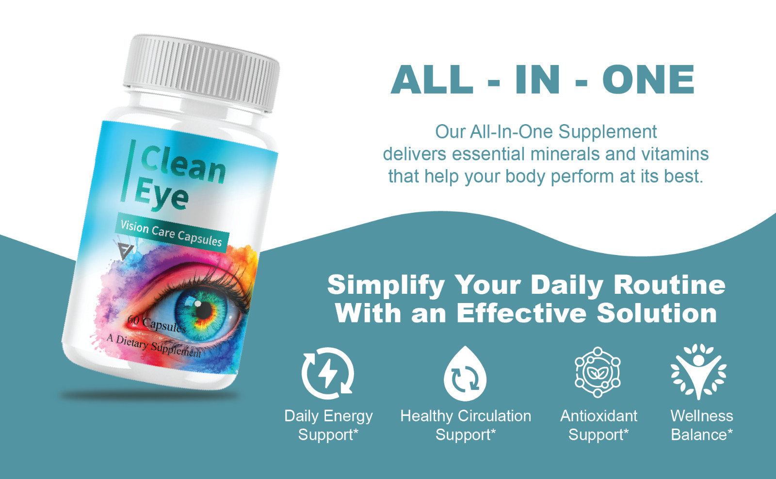 (2 Pack) Clean Eye Capsules, CleanEye Vision Care Supplement (120 Capsules)