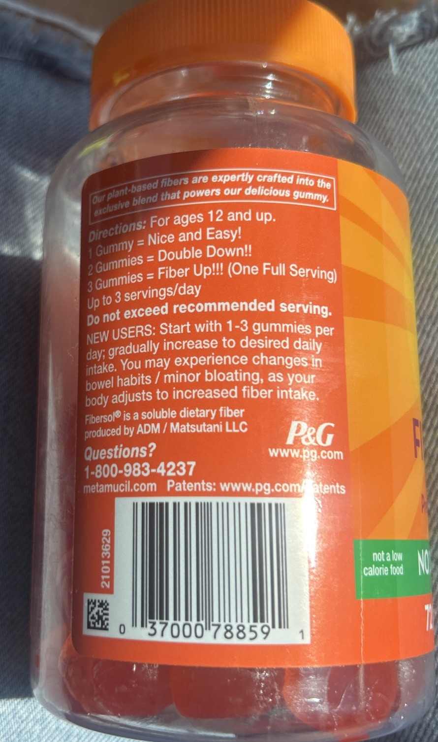 ~ Meta Mucil ~ Fiber Gummies, Orange, 72 Gummies No Sugar Added