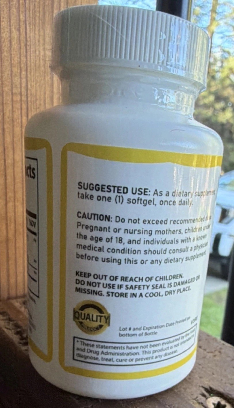 MCT Oil Softgels Caprylic Capric Acid 1000mg 30ct