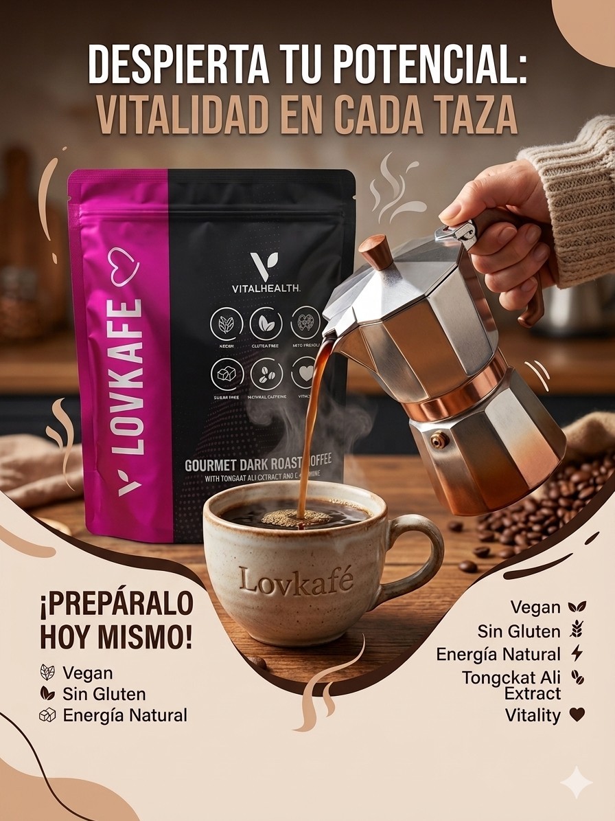 VitalHealth V-Lovkafé Coffee Dietary Supplement Powder Natural Caffeine 5.30 oz