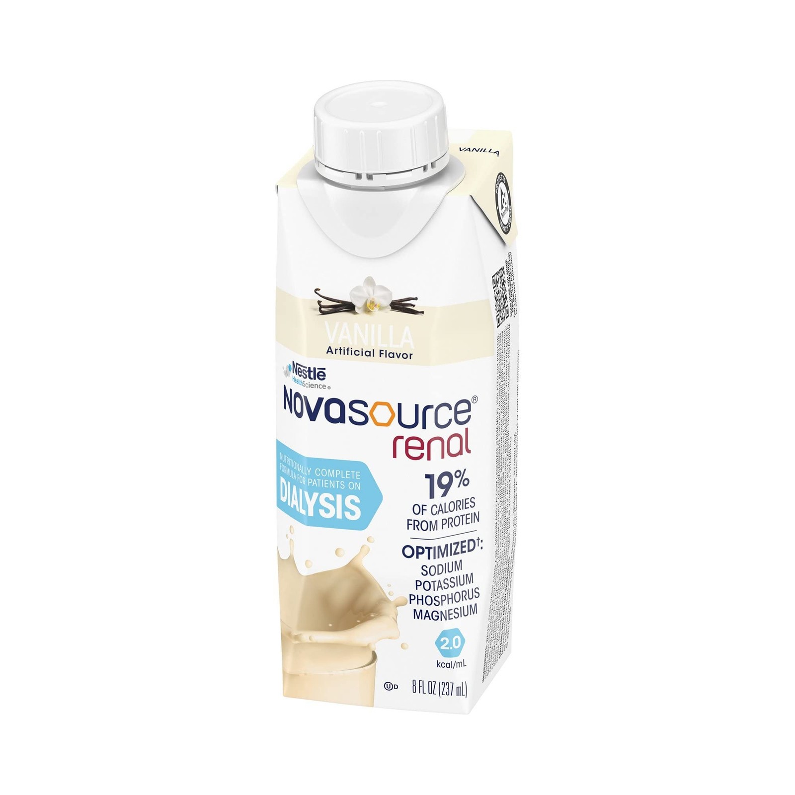Nestle Novasource Renal Nutritionally Complete Formula Vanilla 8 oz Carton, 6…
