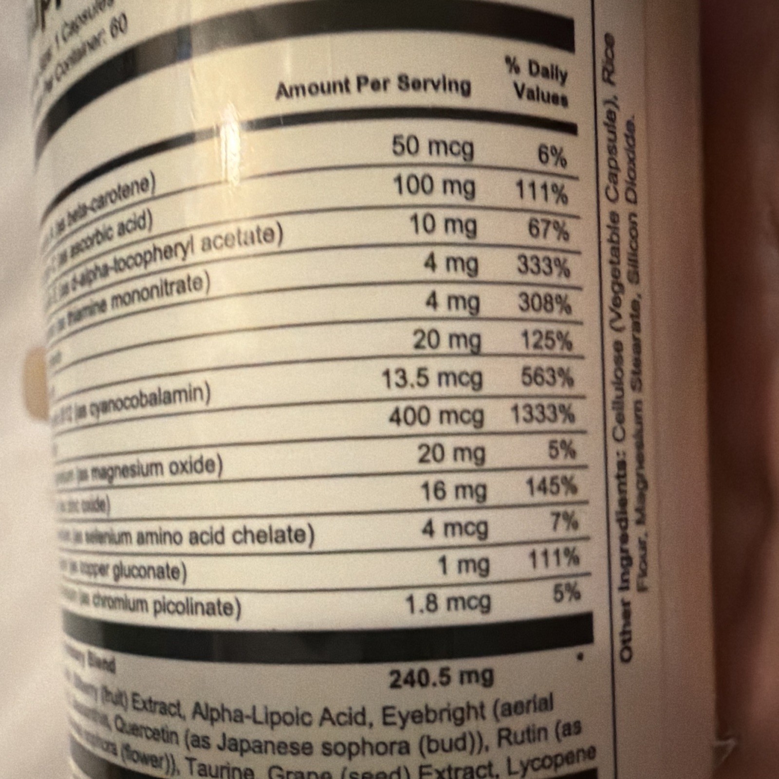 RetinaClear Eye Health Supplement 60 Capsules Vitamins A C E Exp 07/2027