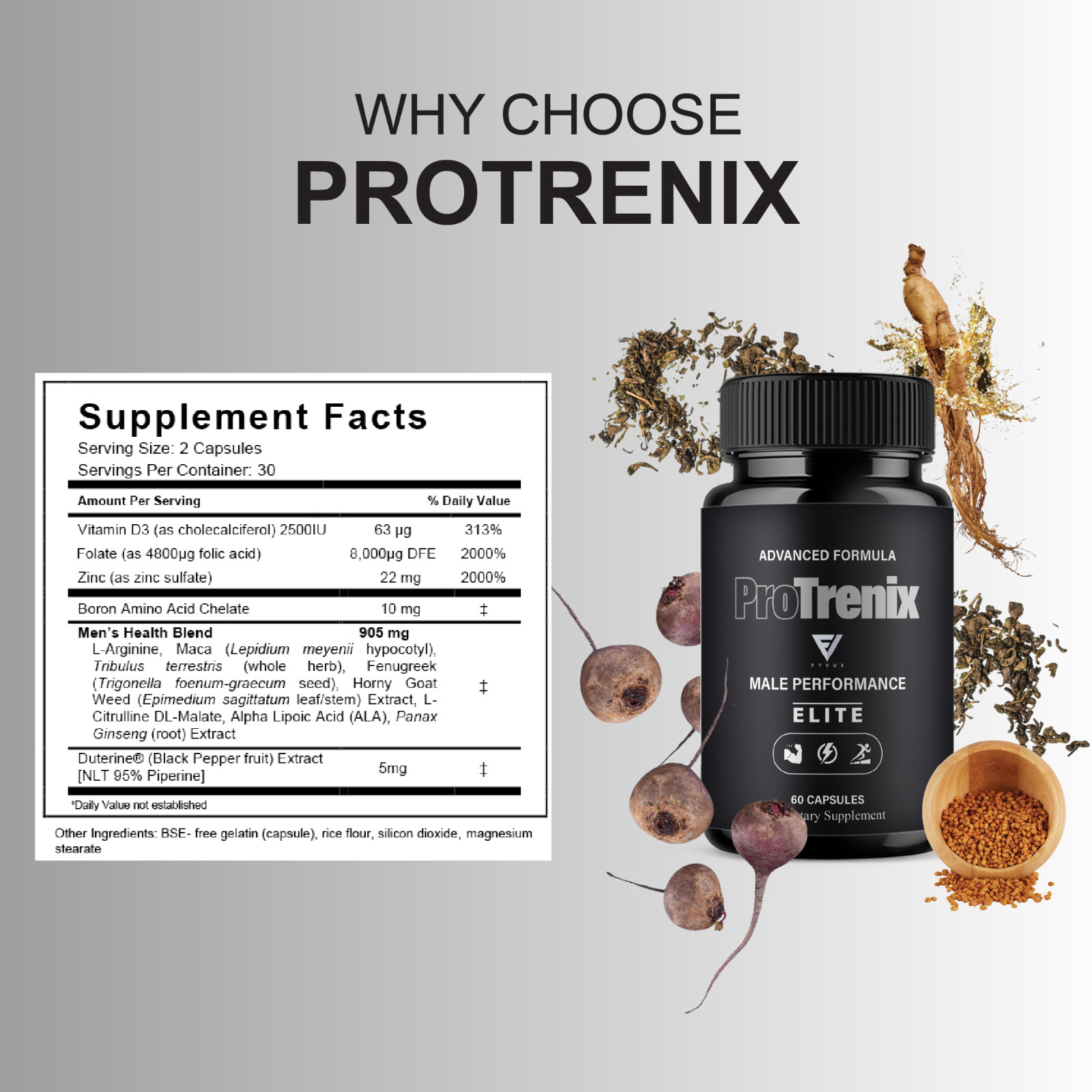 (3 Pack) ProTrenix Male Performance Pill, Pro Trenix Support (180 Capsules)