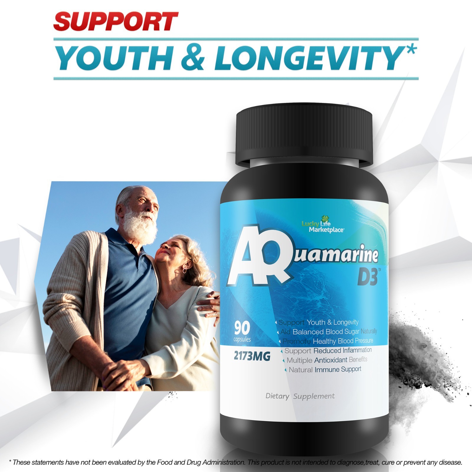 Aquamarine – D3 – Vitamin D & Herbs Health Support Formula – Blood Pressure