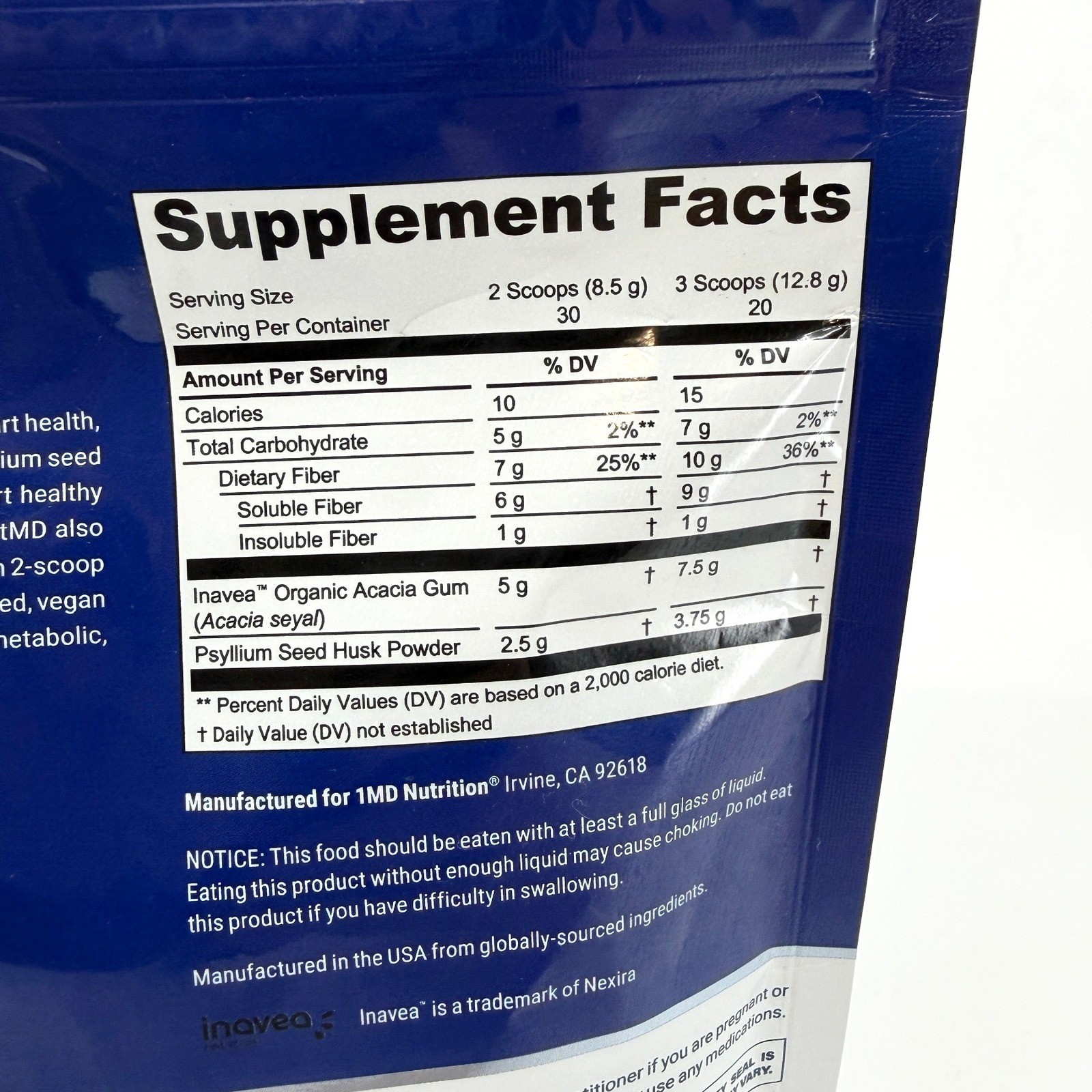 1MD Nutrition FiberFitMD Digestive Cardiovascular Support Prebiotic Fiber 04/26