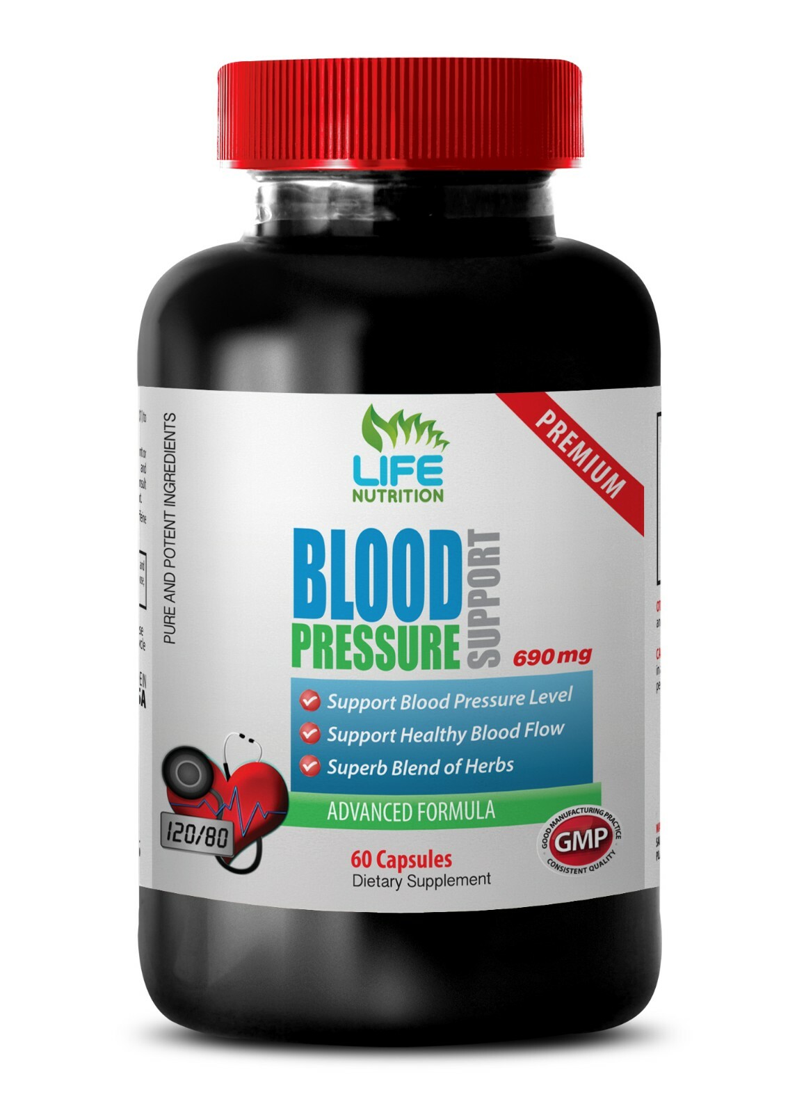 natural multivitamins – BLOOD PRESSURE SUPPORT – hawthorn berry extract pills 1B