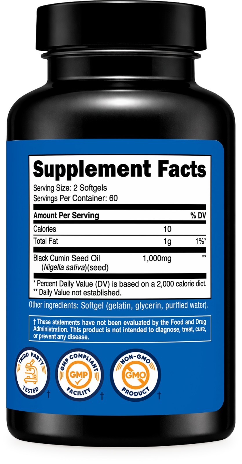 Nutricost Black Seed Oil (Cumin) – 120 Softgels, 1000mg Per Serving, 60 Servings