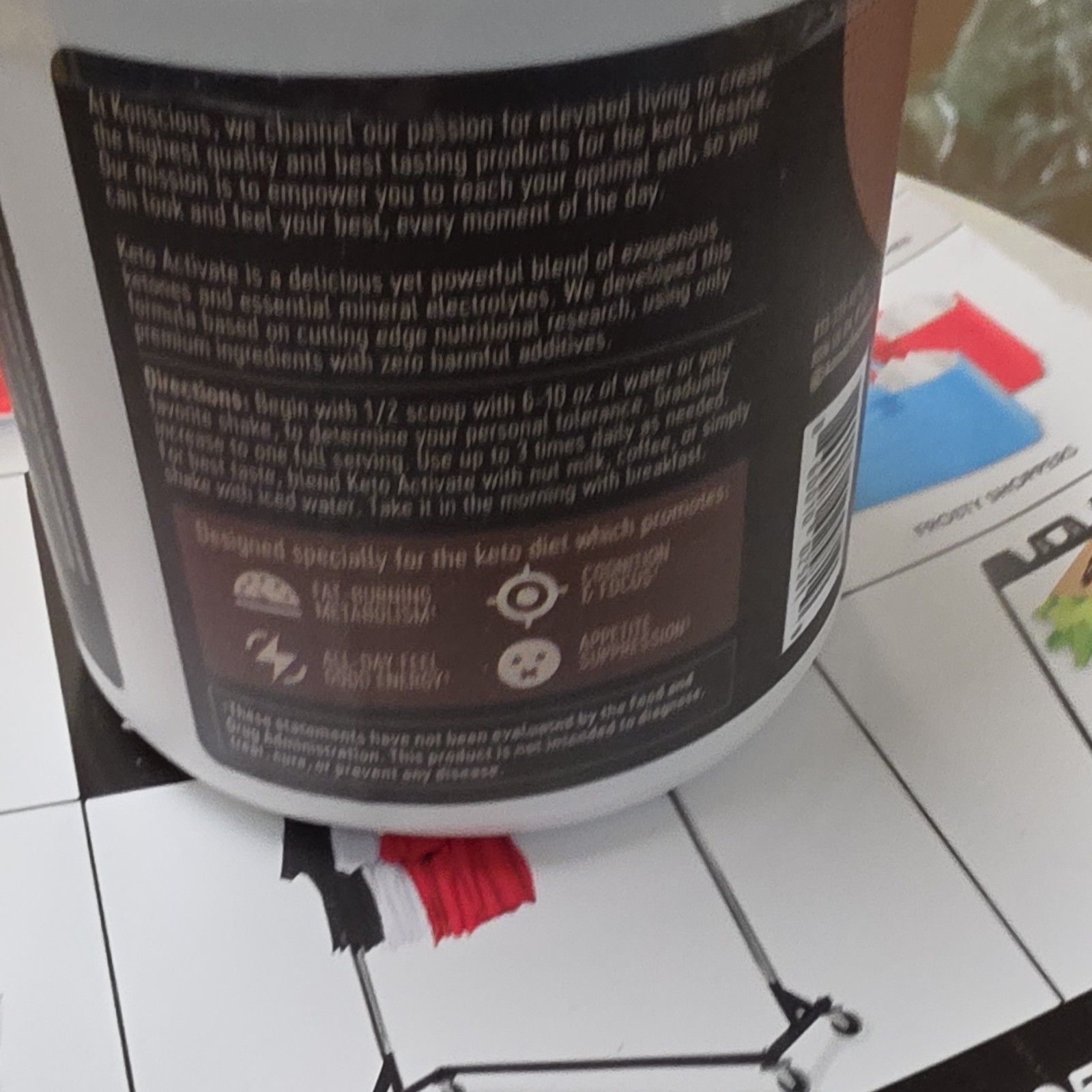 Konscious Keto Activate BHB Ketones Powder Dark Chocolate Truffle 8.82oz