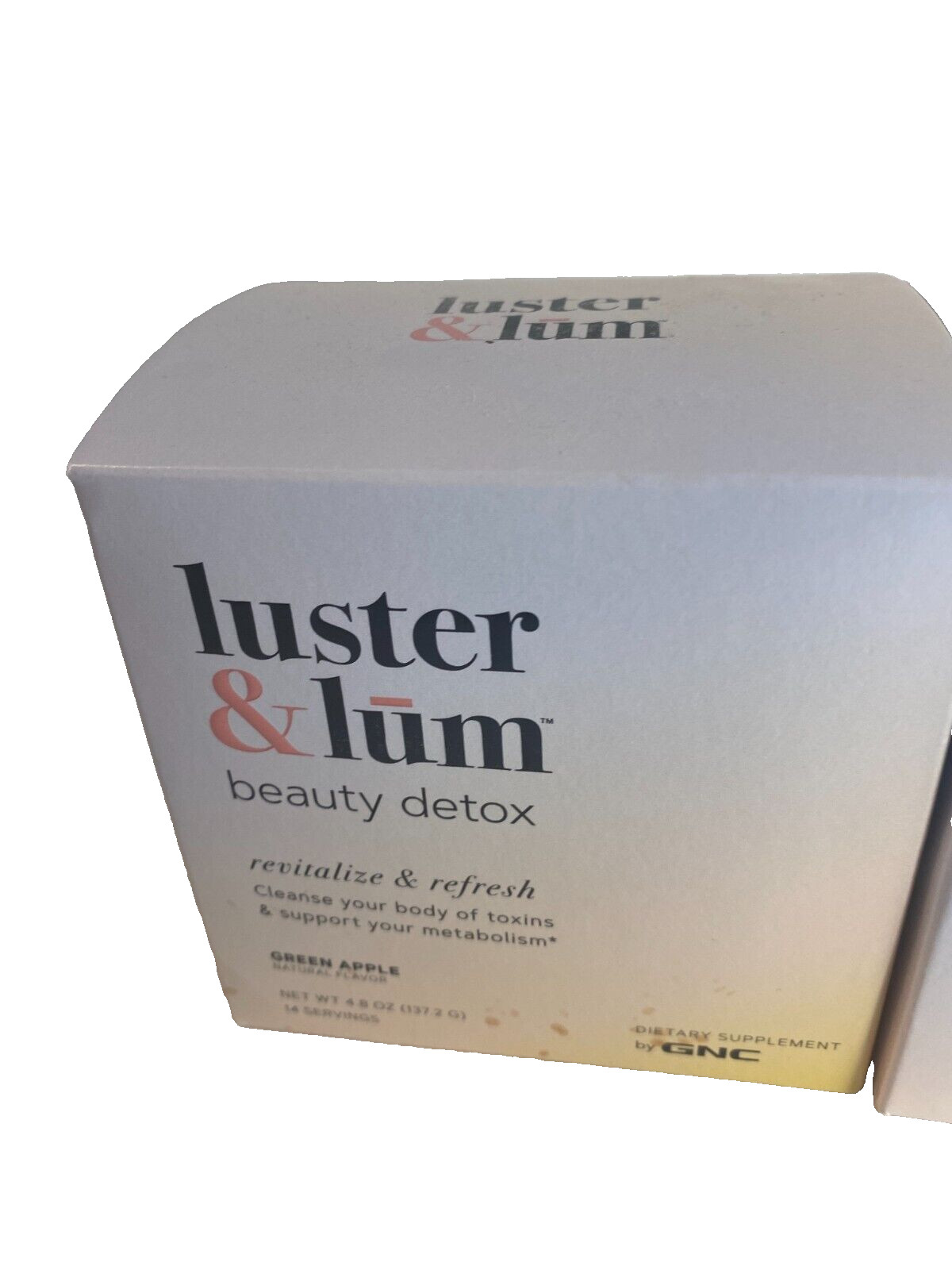 2 GNC Luster & Lum Beauty Detox Revitalize Refresh Green Apple 4.8 Oz Exp 22