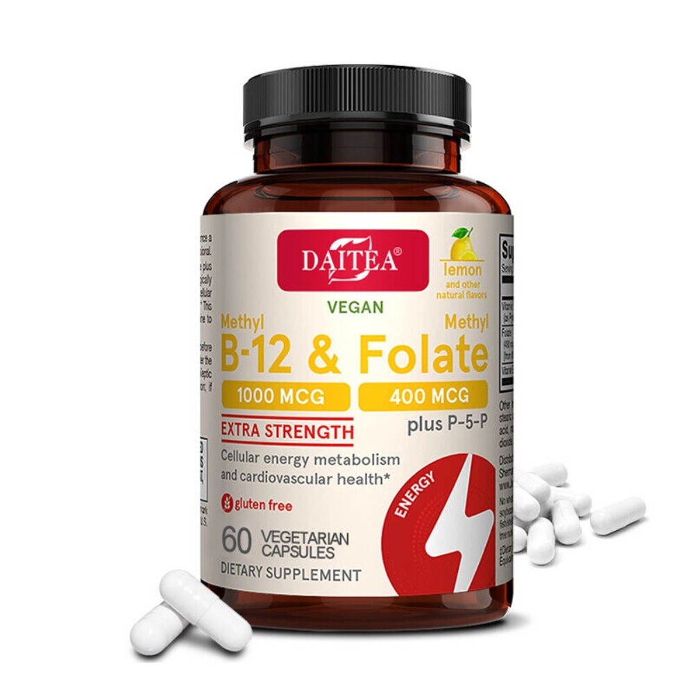 Premium Methyl Folate Supplement-Vitamin B12 & B6 Methyl Folate-120 Caps