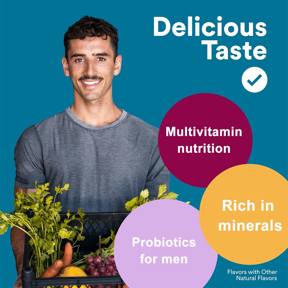 Men Organic Multi & Probiotics Gummies-Multivitamin with Omega-3 for Men Health