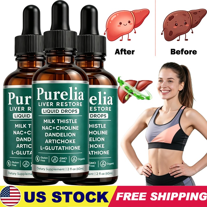 5PCS Purelia Liver Restore Drops – Complete Liver Detox Support Supplement 60ml