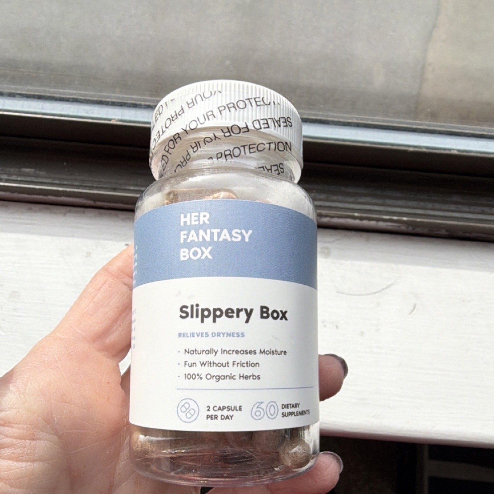 Her Fantasy Box Slippery Elm Bark Organic Dryness Relief 60ct Capsules